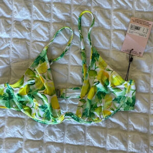 Missguided lemon print bikini top